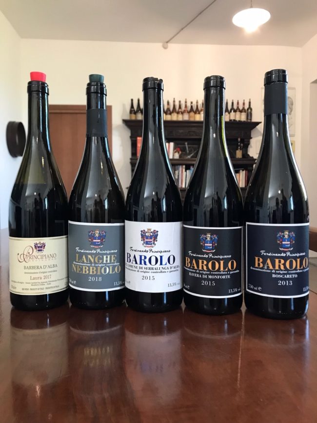 bouteilles de Barolo Boscareto, Ravera et Serralunga du domaine Principiano