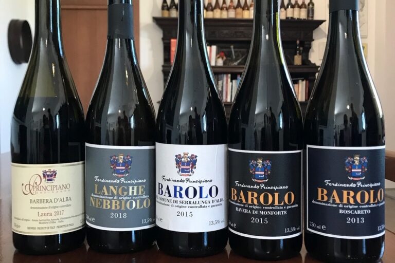bouteilles de Barolo Boscareto, Ravera et Serralunga du domaine Principiano
