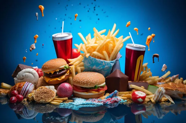 Illustration sur la junk food et la malbouffe montrant leur impact sur la santé