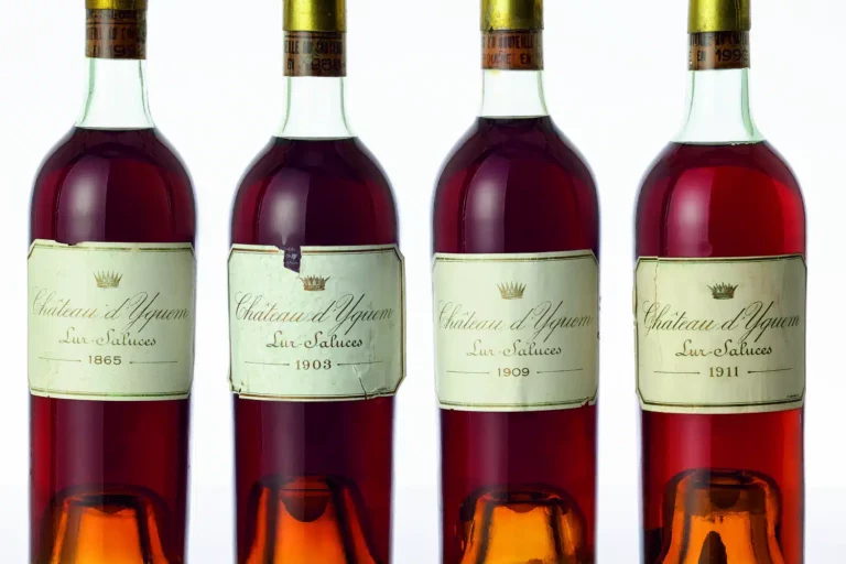 Bouteilles de collection Yquem 1865, 1903, 1909 et 1911 estimation prix selon Patrick Moulène