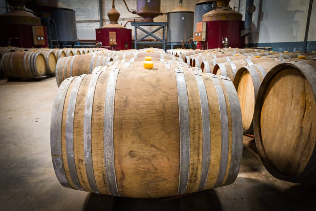 Barrique de vin en chêne pour le vieillissement du vin et des spiritueux en cave